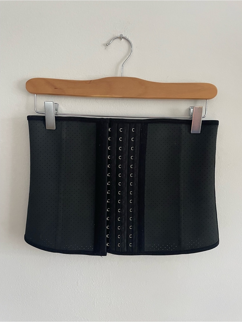 🦋3/$50 Black ‘Hook-and-Eye’ Waist Trainer Cincher Perforated Hourglass Corset S